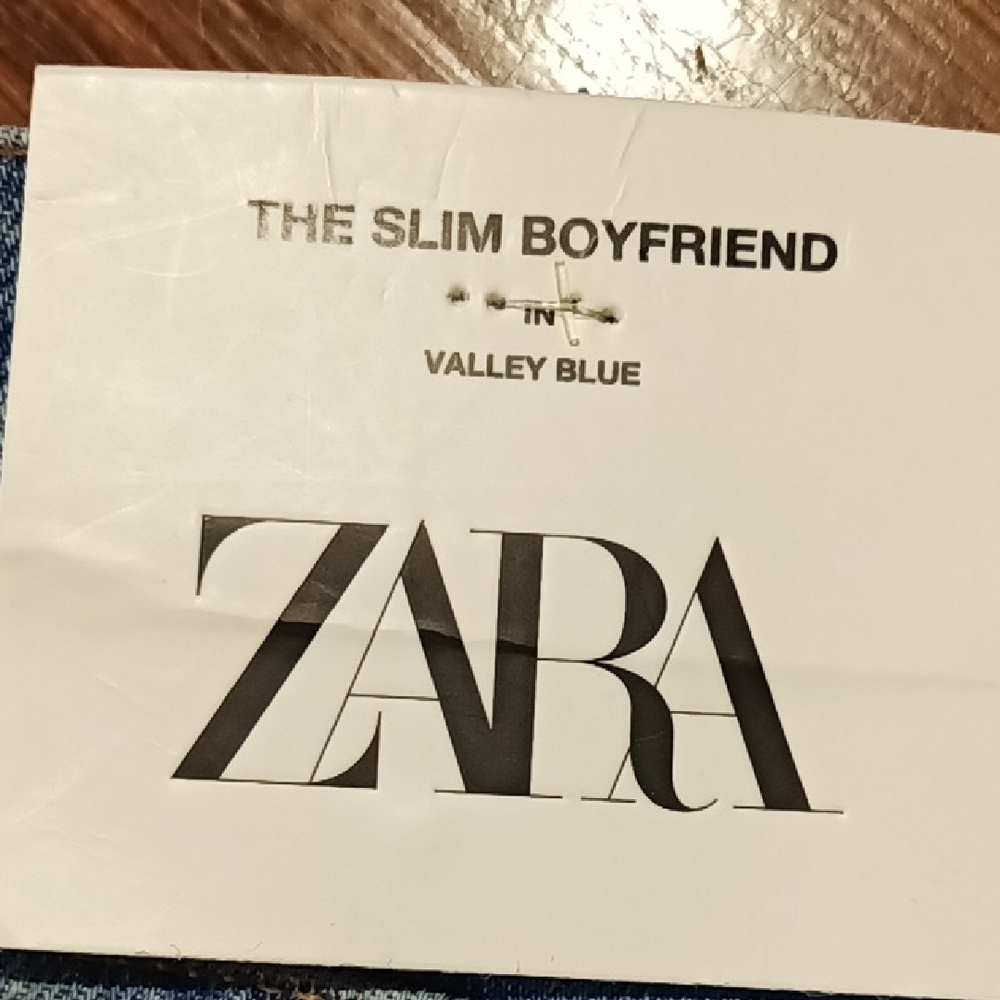 Zara Women's Distressed Valley Blue Slim Boyfriend Jeans Size 6 - Picture 10 of 13